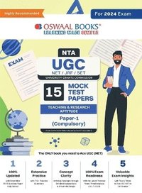 bokomslag Oswaal NTA UGC NET/JRF/SET Paper-1 (Compulsory) 15 Year's Mock Test Papers Teaching & Research Aptitude Yearwise 2015-2023 For 2024 Exam