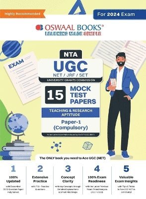 Oswaal NTA UGC NET/JRF/SET Paper-1 (Compulsory) 15 Year's Mock Test Papers Teaching & Research Aptitude Yearwise 2015-2023 For 2024 Exam 1