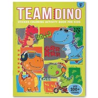 bokomslag Team Dino Sticker Coloring Book for Kids