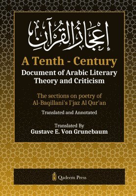 bokomslag A Tenth - Century: The sections on poetry of Al-Baqillani's I'jaz Al Qur'an