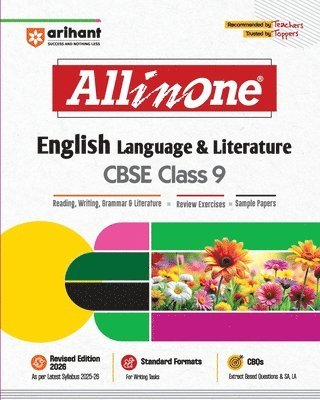 Arihant All in One English Language & Literature Class 9 for Cbse Exams 2025-26 as Per Latest Syllabus Cbqs, Focused Theory, Reading, Writing, Grammar & Literature, Review Exercises, Sample Papers