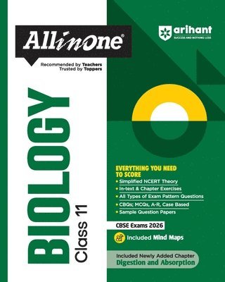 Samiksha Gupta, Manvi Sirohi - Arihant All in One Biology Class 11 for CBSE Exams 2025-26 as per latest syllabus Simplified Theory, In Text & Chapter Exercises, All Types of Exam Pattern Questions, CBQs, MCQs, A-R, Case Based, Sample Question Papers, Mind Maps, Häftad
