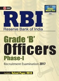 bokomslag RBI Reserve Bank of India GRADE (B) Officers Phase-I Recruitment Examination 2017