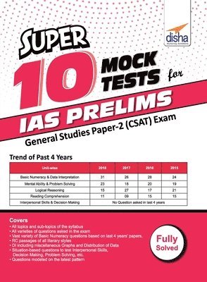 Super 10 Mock Tests for IAS Prelims General Studies Paper 2 (Csat) Exam 1