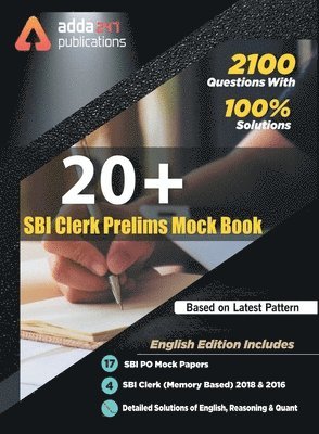 bokomslag 20+ SBI Clerk Prelims Mock Paper Practice Book English Medium