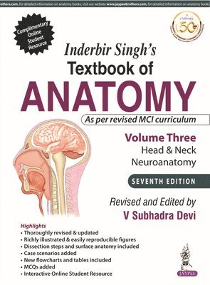 bokomslag Inderbir Singh's Textbook of Anatomy (Volume 3: Head & Neck and Neuroanatomy)