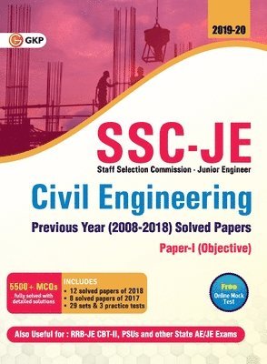 Gkp, GKP - SSC JE Civil Engineering for Junior Engineers Previous Year's Solved Papers (2008-18), 2018-19 for Paper I, Häftad