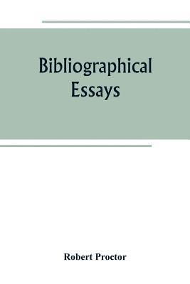 bokomslag Bibliographical essays