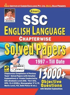 Kiran Ssc English Language Chapterwise Solved Papers 1997 Till Date 13000+ Objective Questions 1