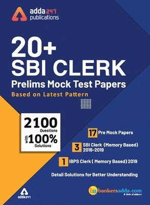 bokomslag Adda247 SBI Clerk Prelims Mock Test Book English Printed Edition