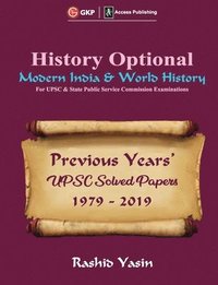 bokomslag History Optional - Modern India & World History - Previous Year's Upsc Solved Papers 1979-2019