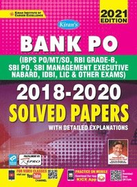 bokomslag Bank PO MT-SO, RBI, SBI PO, SBI Mang Solved Paper-E-2021 New (26-Sets) Code-3068 (Repair)