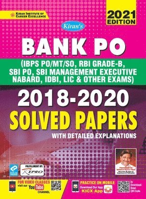 bokomslag Bank PO MT-SO, RBI, SBI PO, SBI Mang Solved Paper-E-2021 New (26-Sets) Code-3068 (Repair)
