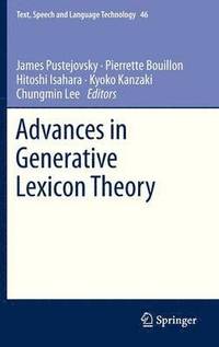 bokomslag Advances in Generative Lexicon Theory