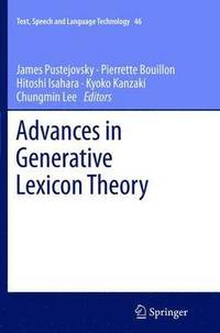 bokomslag Advances in Generative Lexicon Theory