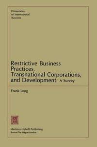 bokomslag Restrictive Business Practices, Transnational Corporations, and Development