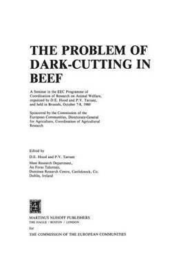 D.E. Hood, P.V. Tarrant, D. E. Hood, P. V. Tarrant - Problem of Dark-Cutting in Beef, Häftad