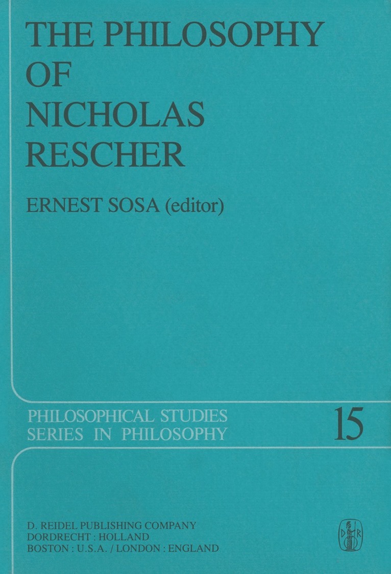 E. Sosa - Philosophy of Nicholas Rescher, Häftad