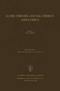 bokomslag Game Theory, Social Choice and Ethics