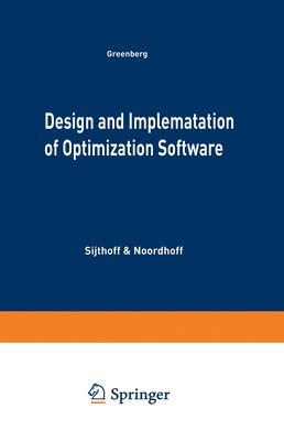 bokomslag Design and Implementation of Optimization Software