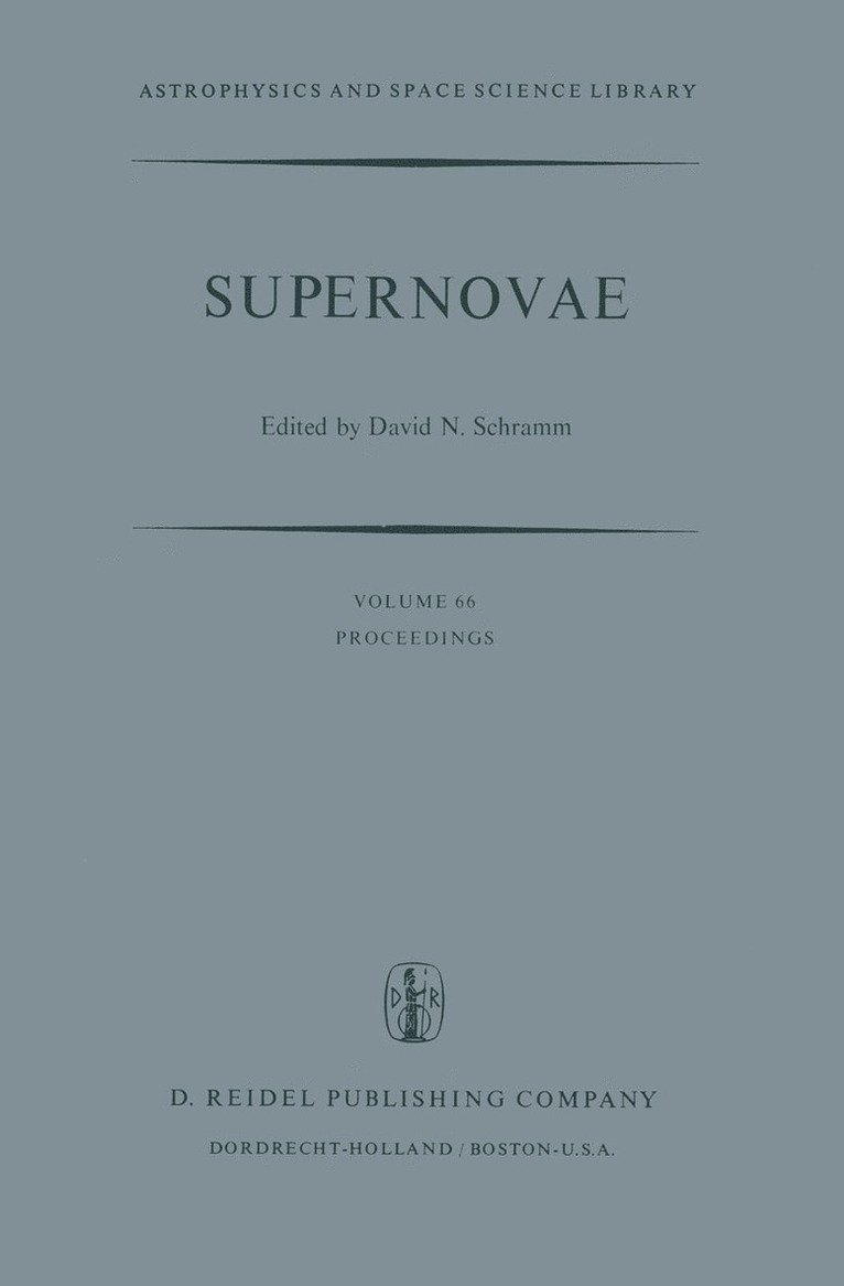 David N. Schramm - Supernovae, Häftad