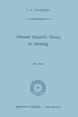bokomslag Edmund Husserl's Theory of Meaning