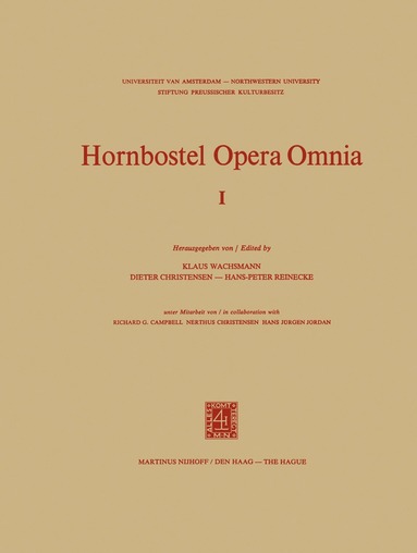 bokomslag Hornbostel Opera Omnia