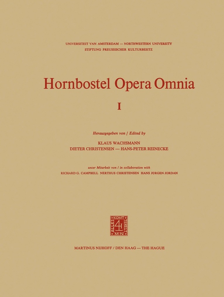 K.P. Wachsmann, D. Christensen, H.-P. Reinecke, K. P. Wachsmann, H. -P. Reinecke - Hornbostel Opera Omnia, Häftad