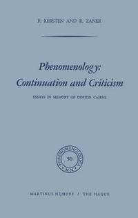 bokomslag Phenomenology: Continuation and Criticism