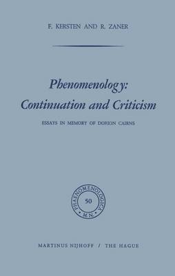 bokomslag Phenomenology: Continuation and Criticism