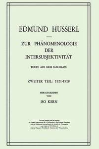 bokomslag Zur Phnomenologie der Intersubjektivitt