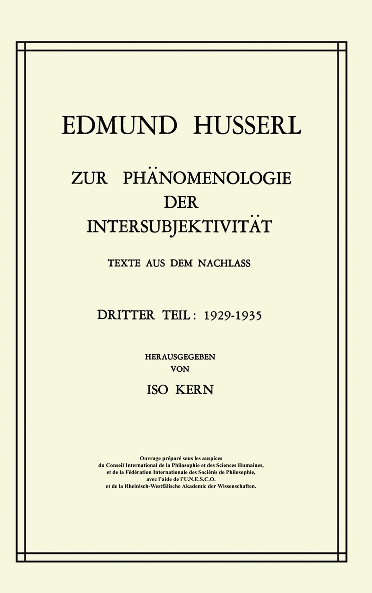 Edmund Husserl, Kern - Zur Phänomenologie der Intersubjektivität, Häftad