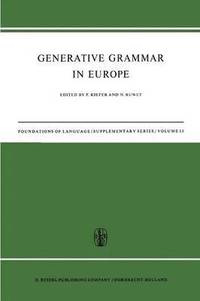 bokomslag Generative Grammar in Europe