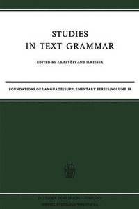 bokomslag Studies in Text Grammar