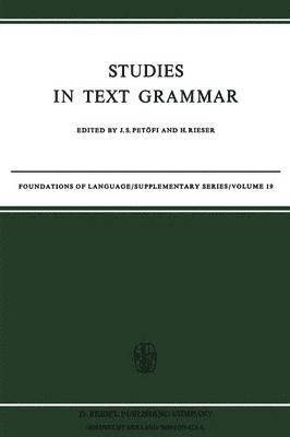 bokomslag Studies in Text Grammar