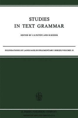 Studies in Text Grammar 1