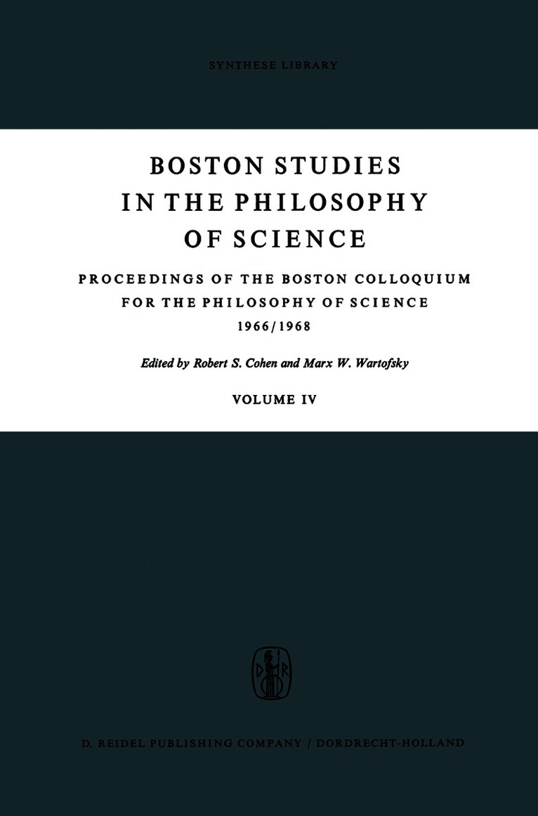 Robert S. Cohen, Marx W. Wartofsky, Marx W. Wartofsky - Proceedings of the Boston Colloquium for the Philosophy of Science 1966/1968, Häftad