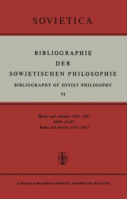 bokomslag Bibliographie der Sowjetischen Philosophie