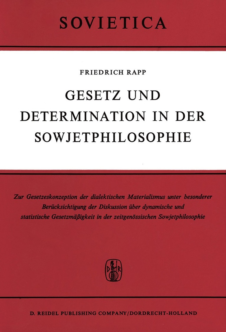 Gesetz und Determination in der Sowjetphilosophie