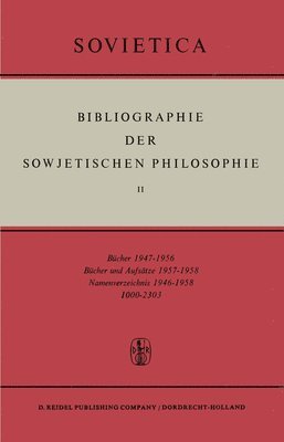bokomslag Bibliographie der Sowjetischen Philosophie