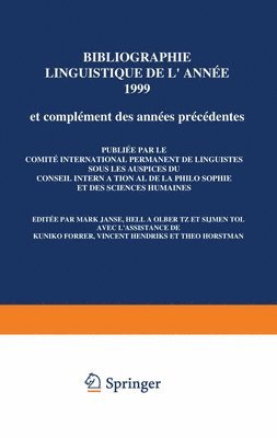 Bibliographie linguistique de lanne 1999/Linguistic Bibliography for the year 1999 1