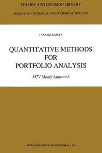 bokomslag Quantitative Methods for Portfolio Analysis