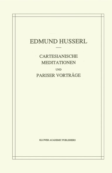 bokomslag Cartesianische Meditationen und Pariser Vortrage