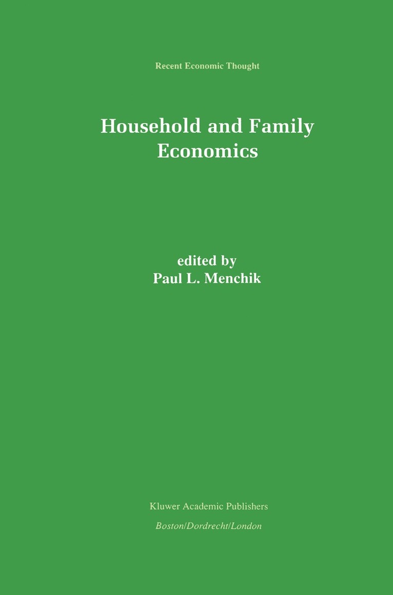 Paul L. Menchik, Paul L. Menchik - Household and Family Economics, Häftad