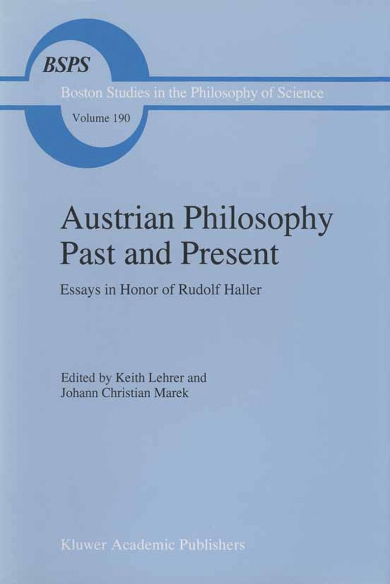 Keith Lehrer, Johann Christian Marek - Austrian Philosophy Past and Present, Häftad