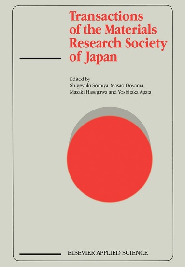 bokomslag Transactions of the Materials Research Society of Japan