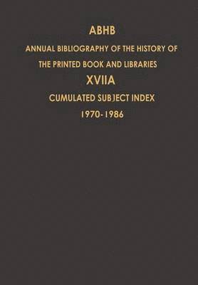 Cumulated Subject Index Volume 1 (1970)  Volume 17 (1986) 1