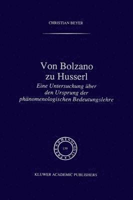 bokomslag Von Bolzano zu Husserl