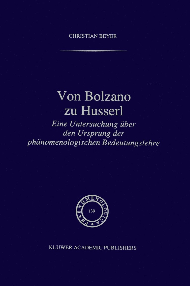 Von Bolzano zu Husserl 1