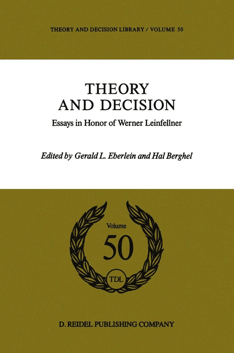 G. Eberlein, H.A. Berghel, H. a. Berghel, H. A. Berghel - Theory and Decision, Häftad